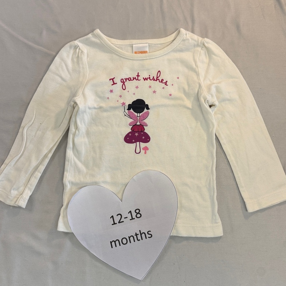 Gymboree - Cream Fairy design Long Sleeve Tee/T-shirt